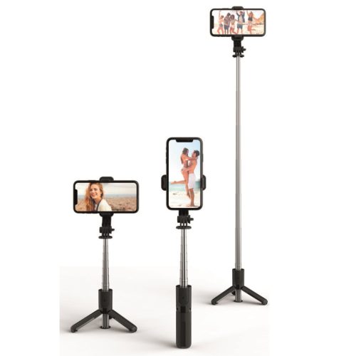 4smarts Selfie bot / Tripod állvány wireless / vezeték nélküli távirányítóval, fekete