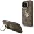 Guess PU 4G Metal Logo Apple iPhone 15 Pro hátlap tok kitámasztható kamera peremmel, barna-arany