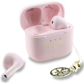   Guess Classic Logo Charm TWS vezeték nélküli fülhallgató, rózsaszín