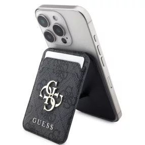   Guess 4G Metal Logo MagSafe kompatibilis kitámasztható kártyatartó, fekete