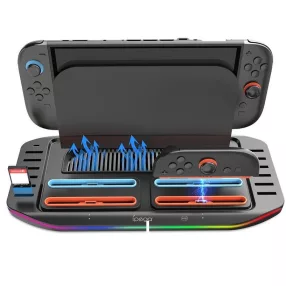   iPega SW2210 Nintendo Switch 2 multifunkcionális töltő állomás, RGB világítással, fekete