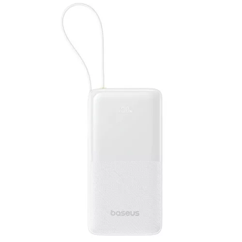 Baseus Bipow 2 Powerbank / külső akkumulátor, USB-C / USB-A port, QC + PD. 10000mAh, 20W, fehér