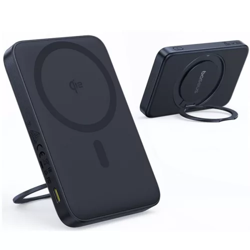 Baseus PicoGo Powerbank / külső akkumulátor kitámasztóval, USB-C port, PD + FQI, 5000mAh, 20W, fekete