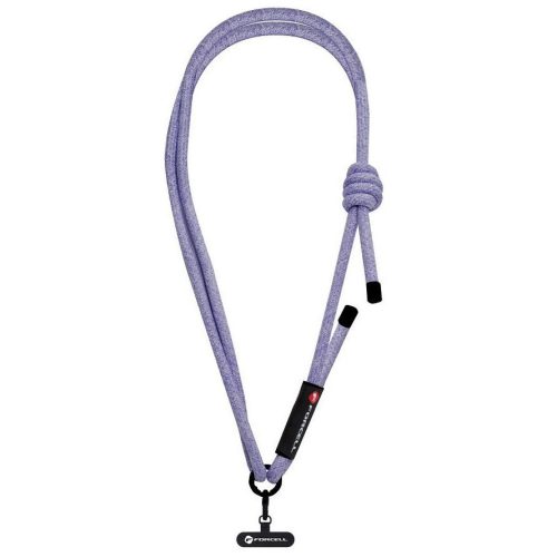 Forcell F-Design S10X165 nyakba / vállra akasztható telefontartó, állítható hossz max. 82,5cm, lila-szürke