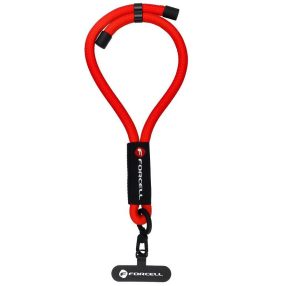   Forcell F-Design R10X40 csuklóra akasztható telefontartó / csuklópánt, állítható hossz max. 20cm, piros