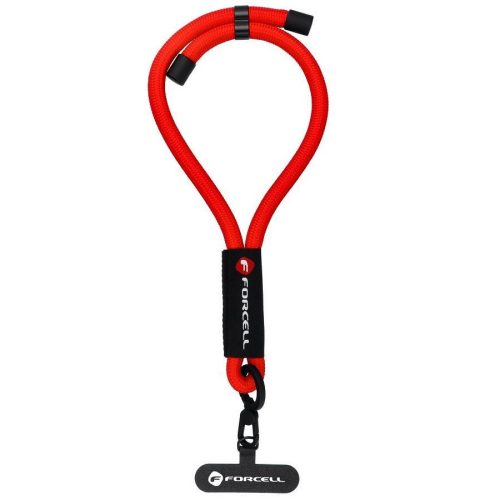 Forcell F-Design R10X40 csuklóra akasztható telefontartó / csuklópánt, állítható hossz max. 20cm, piros