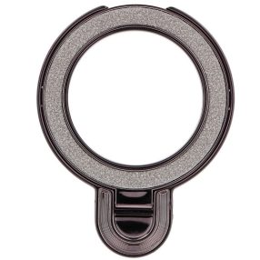 Kör alakú telefontartó kitámasztóval, csillámos fekete