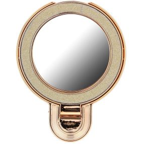   Kör alakú tükrös telefontartó kitámasztóval, csillámos arany