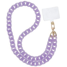   Panama nyakba / vállra akasztható telefontartó, 80cm, láncos, lila
