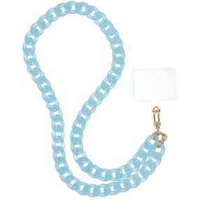   Panama nyakba / vállra akasztható telefontartó, 80cm, láncos, kék