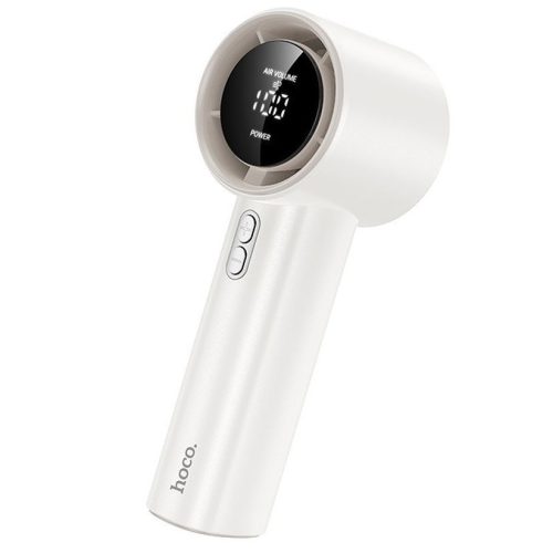 Hoco HX64 hordozható kézi ventilátor, 3600mAh akkumulátorral, LED kijelzővel, 5 fokozattal, fehér