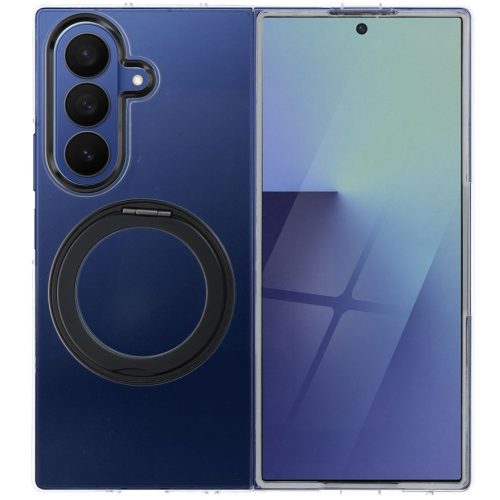 Bracket Samsung Galaxy Z Fold 7 hátlap tok kitámasztóval, átlátszó-fekete