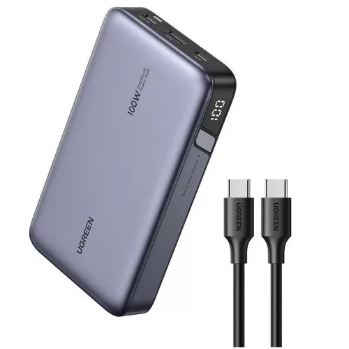 Ugreen PB720 Powerbank / külső akkumulátor, USB-A-2xUSB-C port 20000mAh, 100W, PD, szürke