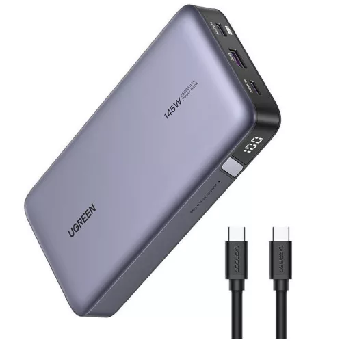 Ugreen PB205 Powerbank / külső akkumulátor, USB-A-2xUSB-C port 25000mAh, 145W, PD, szürke