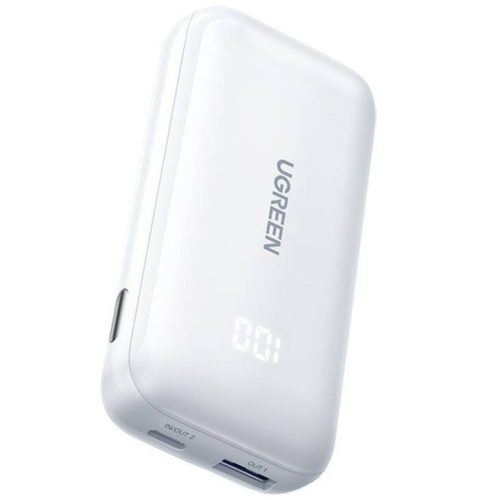 Ugreen PB501 Powerbank / külső akkumulátor, USB-A-USB-C port 10000mAh, 30W, PD, fehér