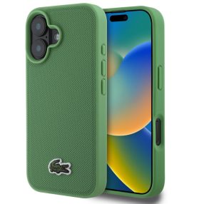   Lacoste Iconic Petit Pique Woven Logo iPhone 16 Plus MagSafe tok, zöld