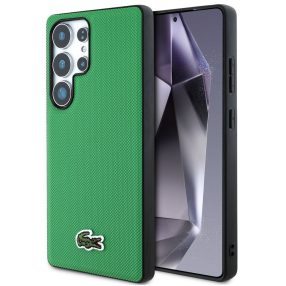   Lacoste Iconic Petit Pique Woven Logo Samsung Galaxy S25 Ultra MagSafe tok, zöld