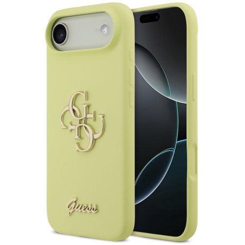 Guess Liquid Silicone 4G Metal Logo Apple iPhone Air (2025) hátlap tok, sárga