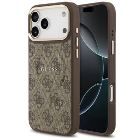   Guess 4G Charm Apple iPhone 17 Pro MagSafe hátlap tok, barna