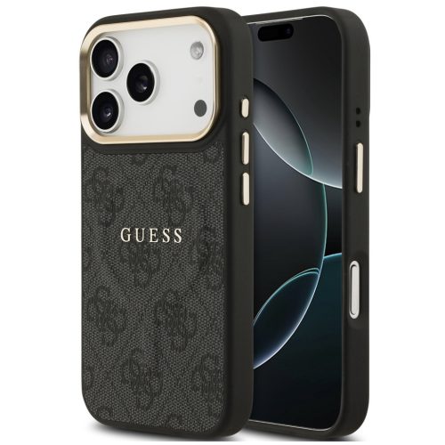 Guess 4G Charm Apple iPhone 17 Pro MagSafe hátlap tok, fekete