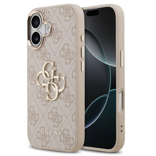 Guess PU Leather 4G Metal Logo Gold Frame Apple iPhone Air (2025) MagSafe hátlap tok, rózsaszín