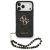 Guess PU 4G Metal Logo Strap Apple iPhone 17 Pro hátlap tok karpánttal, fekete