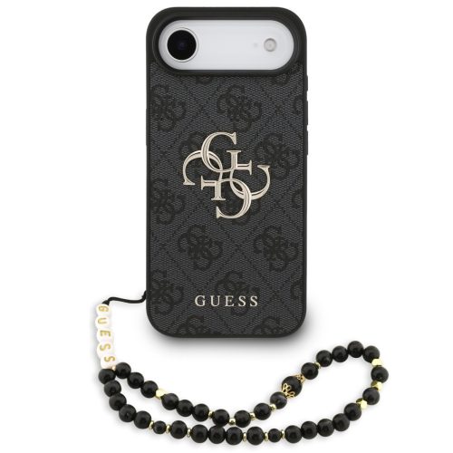 Guess PU 4G Metal Logo Strap Apple iPhone Air (2025) hátlap tok karpánttal, fekete