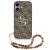 Guess PU 4G Metal Logo Strap Apple iPhone 17 hátlap tok karpánttal, barna
