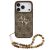 Guess PU 4G Metal Logo Strap Apple iPhone 17 Pro Max hátlap tok karpánttal, barna