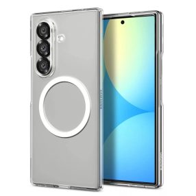   Spigen Airskin Mag Samsung Galaxy Z Fold 7 tok, MagSafe, Crystal Clear, átlátszó-fehér