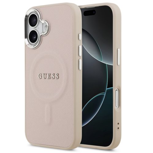 Guess PU Saffiano Apple iPhone 17 MagSafe hátlap tok, rózsaszín