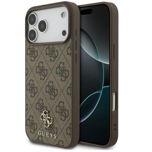 Guess 4G Small Classic Logo Apple iPhone 17 Pro MagSafe hátlap tok, barna