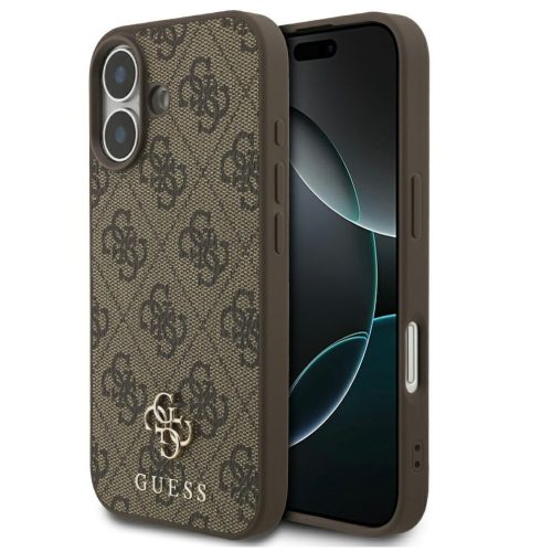 Guess 4G Small Classic Logo Apple iPhone 17 MagSafe hátlap tok, barna