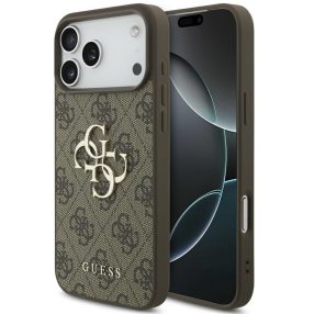 Guess 4G Big Logo Apple iPhone 17 Pro hátlap tok, barna
