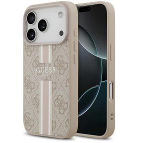   Guess 4G Printed Stripes Apple iPhone 17 Pro Max MagSafe hátlap tok, rózsaszín