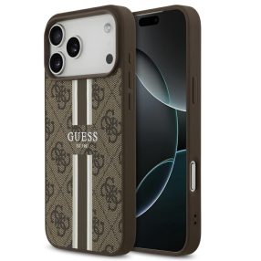   Guess 4G Printed Stripes Apple iPhone 17 Pro MagSafe hátlap tok, barna
