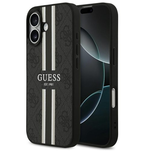 Guess 4G Printed Stripes Apple iPhone 17 MagSafe hátlap tok, fekete