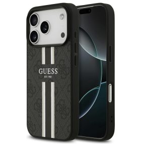   Guess 4G Printed Stripes Apple iPhone 17 Pro Max MagSafe hátlap tok, fekete