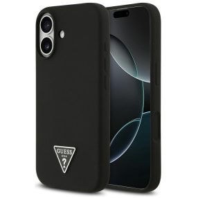  Guess Silicone Triangle Logo Apple iPhone 17 MagSafe hátlap tok, fekete