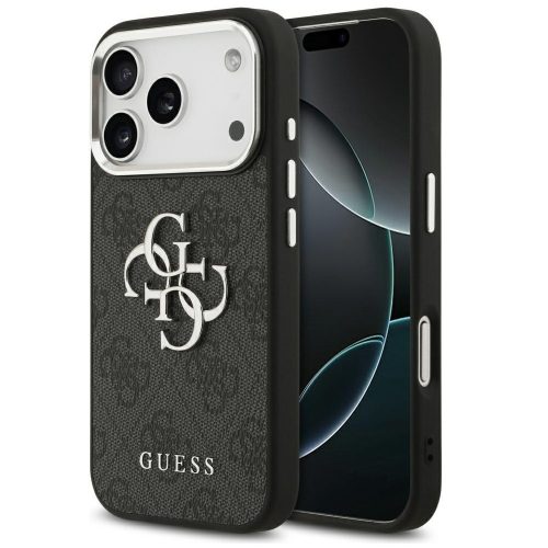 Guess 4G Big 4G Classic Logo Apple iPhone 17 Pro hátlap tok, fekete-ezüst