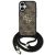 Guess 4G Big Logo Cord Stap Apple iPhone 17 hátlap tok vállpánttal, barna