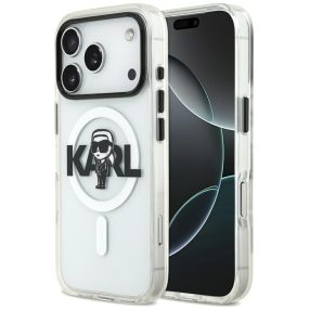   Karl Lagerfeld IML Karl Sketch Logo iPhone 17 Pro Max MagSafe kompatibilis hátlap tok, átlátszó