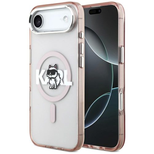 Karl Lagerfeld IML Karl Head Logo iPhone Air (2025) MagSafe kompatibilis hátlap tok, rózsaszín