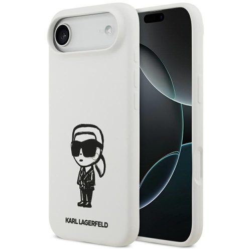 Karl Lagerfeld Silicone Karl Sketch & Logo iPhone Air (2025) MagSafe kompatibilis hátlap tok, fehér