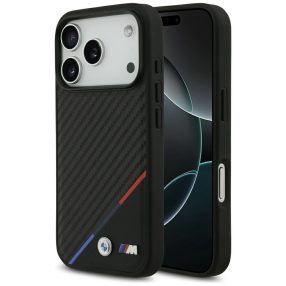   BMW M Carbon Tricolor Line Apple iPhone 17 Pro Max MagSafe hátlap tok, fekete
