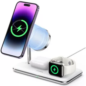   Ugreen CD278 3in1 vezeték nélküli wireless töltő intelligens kijelzővel, 25W, 1.67A, fehér