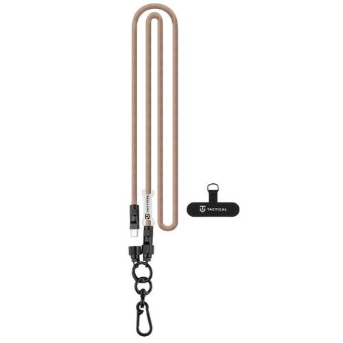 Tactical Wire Snake 2in1 USB-C-USB-C töltő-és adatkábel / univerzális vállpánt, 1,2m, barna