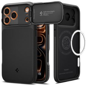   Spigen Optik Armor MagFit Apple iPhone 17 Pro Max tok, MagSafe, Black, fekete