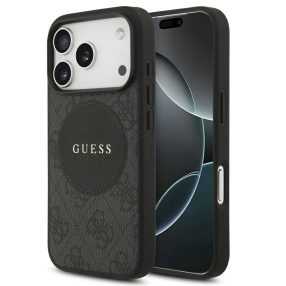   Guess 4G Circle Classic Logo Apple iPhone 17 Pro MagSafe tok, fekete
