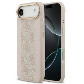   Guess 4G Stripe Apple iPhone Air (2025) MagSafe tok kameravédő kerettel, rózsaszín-arany